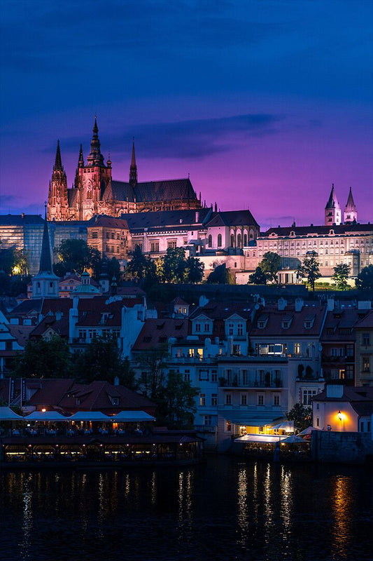 Prague Czech Cityscape At Night Art Wall Decor Jigsaw Puzzle