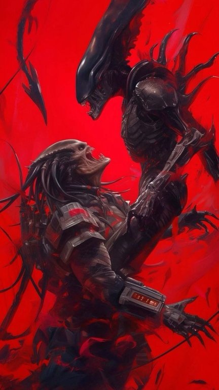 Predator And Alien 3435 Print Poster