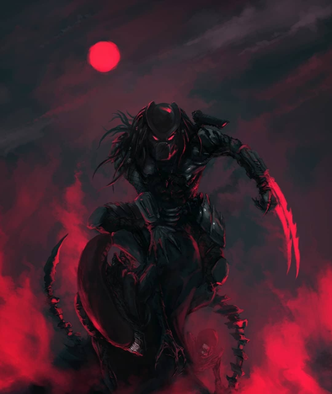 Predator Dark Red 13 Print Poster