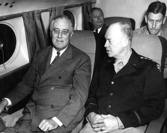 President Franklin Roosevelt With General Dwight Eisenhower In Picture Magnet