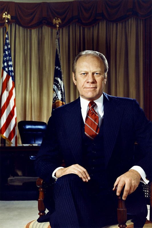 President Ford Signs Richard Nixons Pardon Print Jigsaw Puzzle