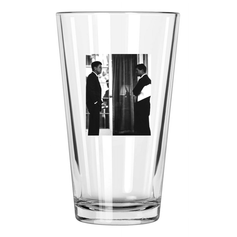 President John F Kennedy Jfk And Robert Kennedy Photo Pint Beer Drinking Glass