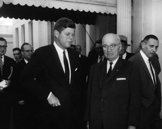 President John Kennedy And Harry Truman Publicity Picture Keychain Keychain Print