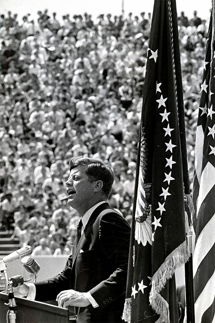 President Kennedy Moon Speech Rice Stadium Print Jigsaw Puzzle