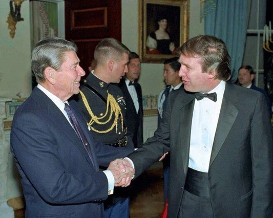 President Ronald Reagan Meets Donald Trump In 1987 Glossy Photo Print