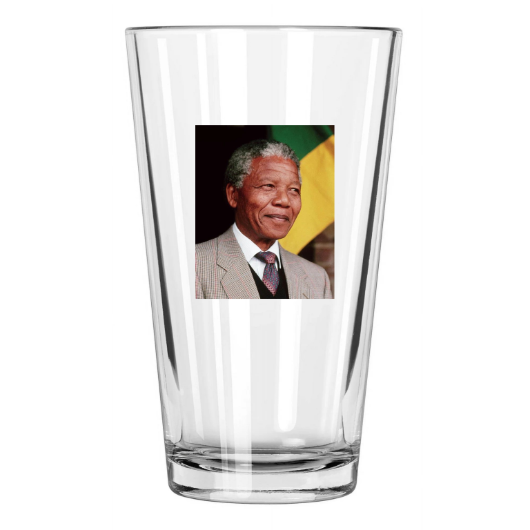 President Of South Africa Nelson Mandela Politician 2 Pint Beer Drinking Glass