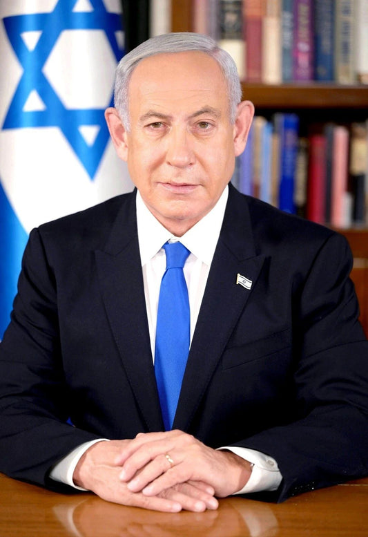 Prime Minister Of Israel Benjamin Netanyahu Portrait Picture Magnet Print