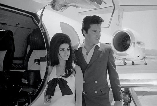 Priscilla & Elvis Presley Las Vegas Bording Plane Picture Magnet Print