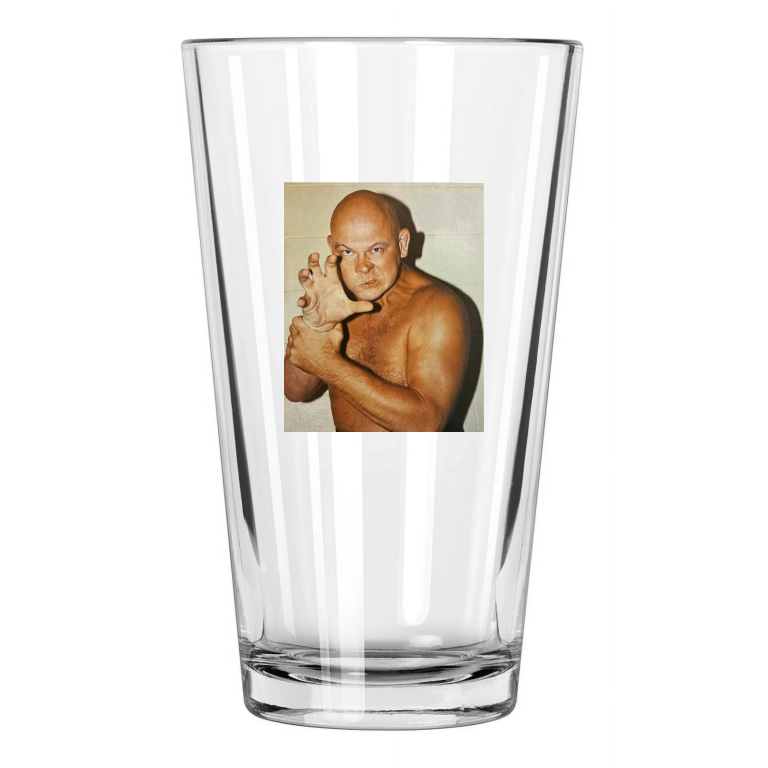 Pro Wrestler Baron Von Raschke Nwa World Champion 3 Pint Beer Drinking Glass
