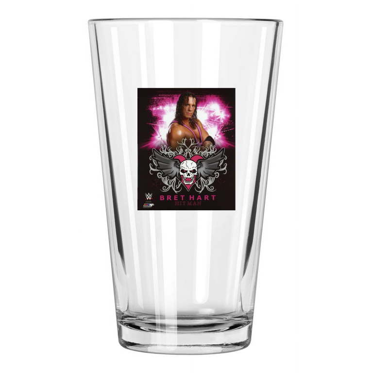Pro Wrestler Bret The Hitman Hart Photo Wwf Hof 2006 2 Pint Beer Drinking Glass