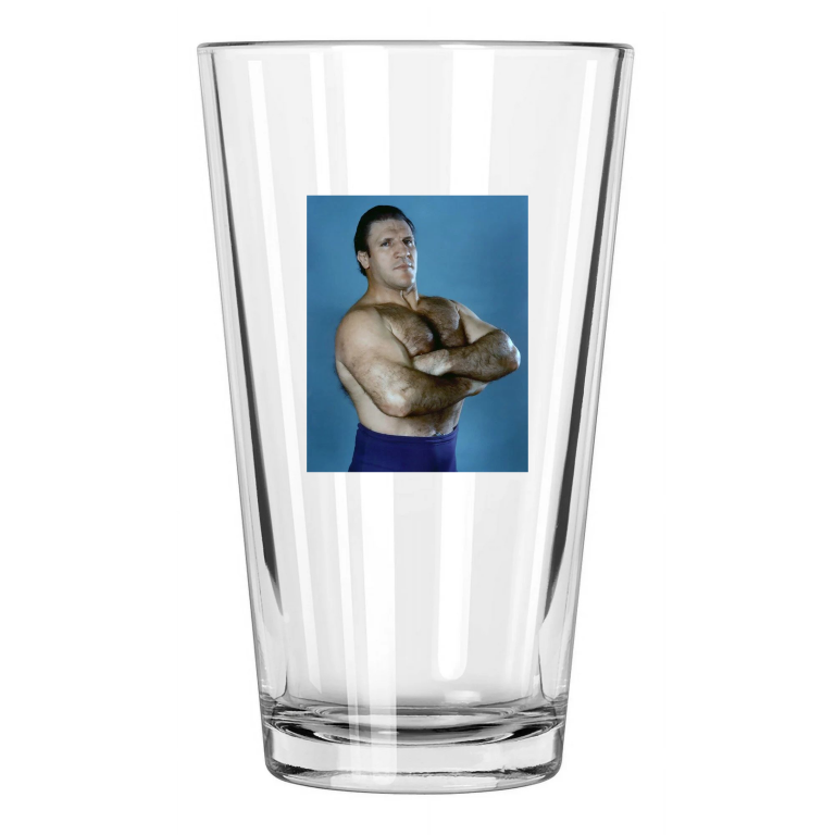 Pro Wrestler Bruno Sammartino Wwwf World Champion 1 Pint Beer Drinking Glass