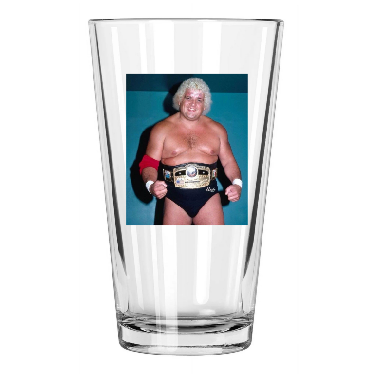 Pro Wrestler Dusty Rhodes Photo Nwa World Champion 1 Pint Beer Drinking Glass