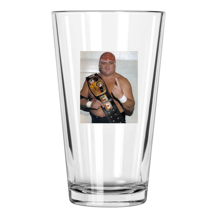 Pro Wrestler Dusty Rhodes Photo Nwa World Champion 2 Pint Beer Drinking Glass