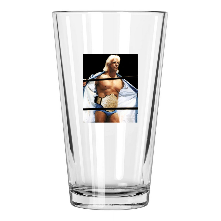 Pro Wrestler Ric Flair Photo Wrestling Wwf Wwe Wcw Pint Beer Drinking Glass
