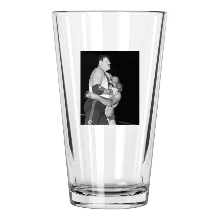 Pro Wrestler Sgt Slaughter Vs Iron Sheik Photo Wwf Pint Beer Drinking Glass