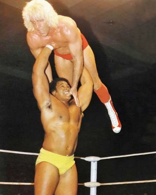 Pro Wrestlers Butch Reed Vs Rick Flair Glossy Keychain Keychain