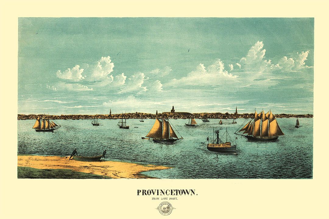 Provincetown Massachusetts 1877 Panoramic Town Old Map Jigsaw Puzzle
