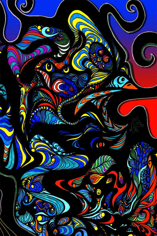 Psychedelic 1920S Flapper Colorful Figures Jigsaw Puzzle