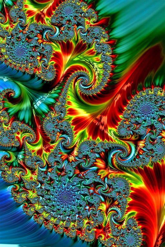 Psychedelic Classic Fractals Geometrical Patterns Wall Home Decor Jigsaw Puzzle