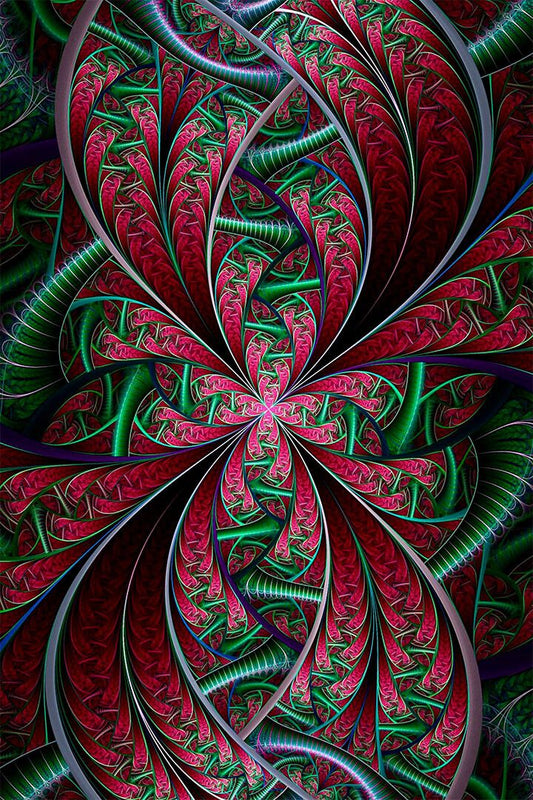 Psychedelic Classic Fractals Nested Shapes Print Wall Home Decor Jigsaw Puzzle