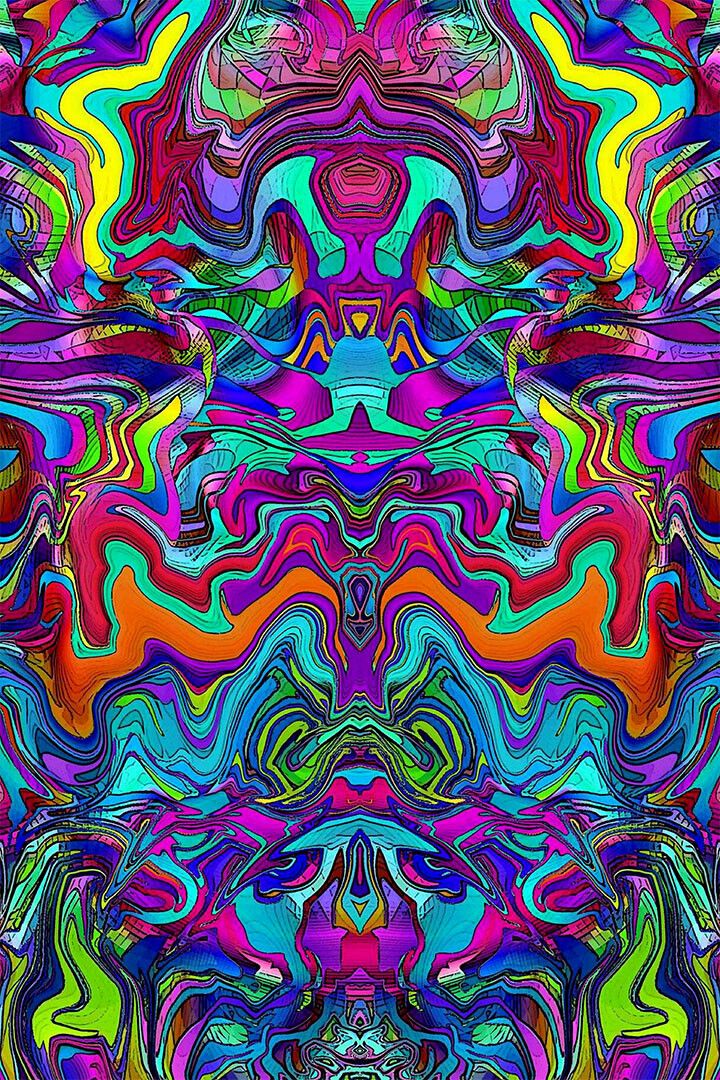 Psychedelic Colorful Ripples Shapeless Shapes Jigsaw Puzzle