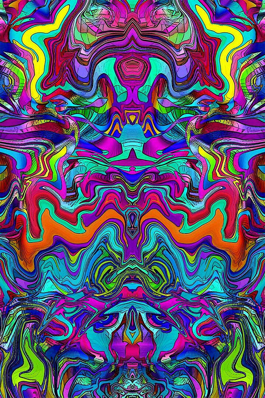 Psychedelic Colorful Ripples Shapeless Shapes Jigsaw Puzzle