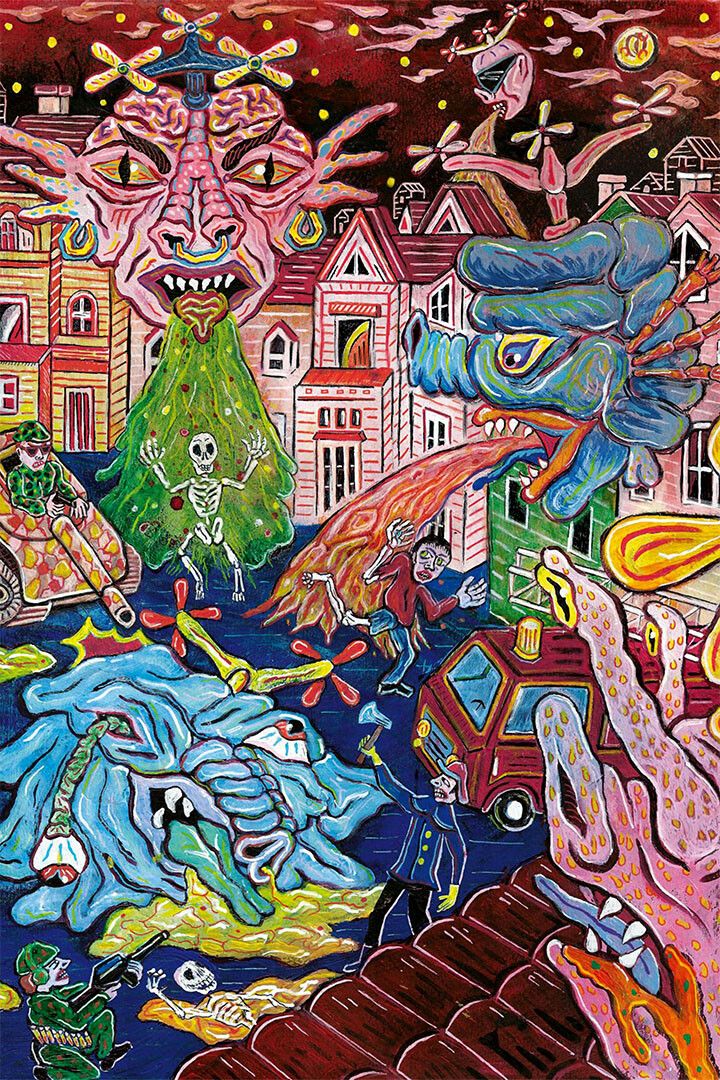 Psychedelic Metallic Illusion Print Painting Jigsaw Puzzle