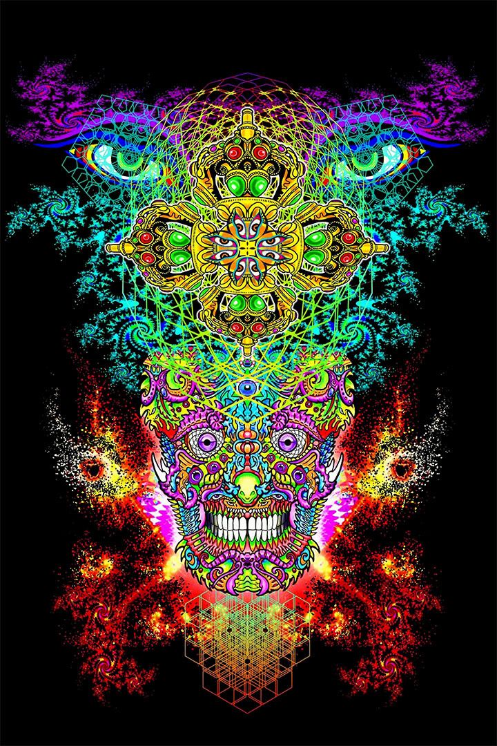 Psychedelic Peace Quad Artwork Painting Jigsaw Puzzle