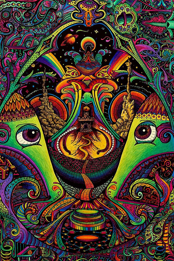 Psychedelic Shrooming Artwork Painting Jigsaw Puzzle