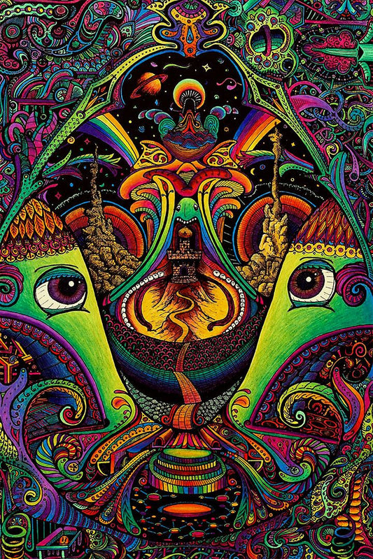 Psychedelic Shrooming Artwork Painting Jigsaw Puzzle
