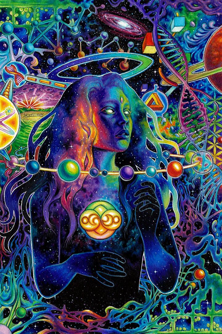 Psychedelic Surreal Astral Mixed Color Figures Jigsaw Puzzle