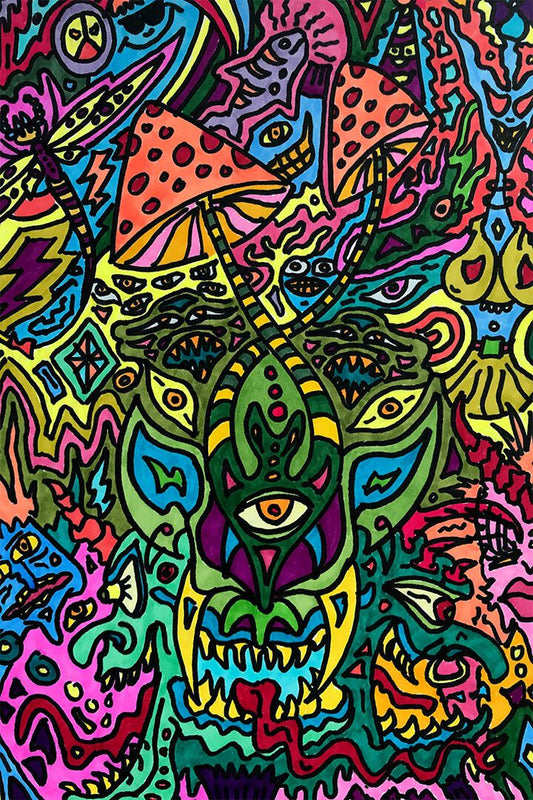 Psychedelic Trip Third Eye Symbol Painting Jigsaw Puzzle