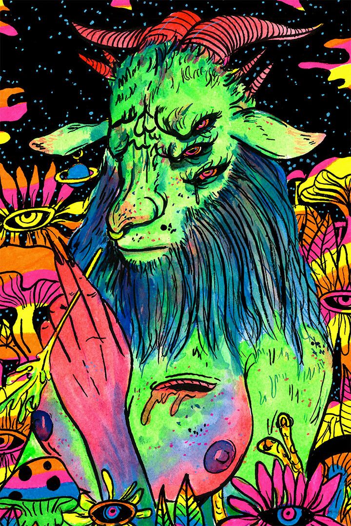 Psychedelic Trippy Monsters Illustration Painting Wall Home Decor Jigsaw Puzzle