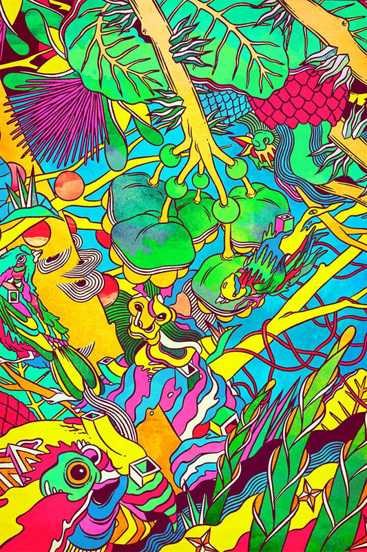 Psychedelic Trippy Visual Abstract Modern Painting Jigsaw Puzzle