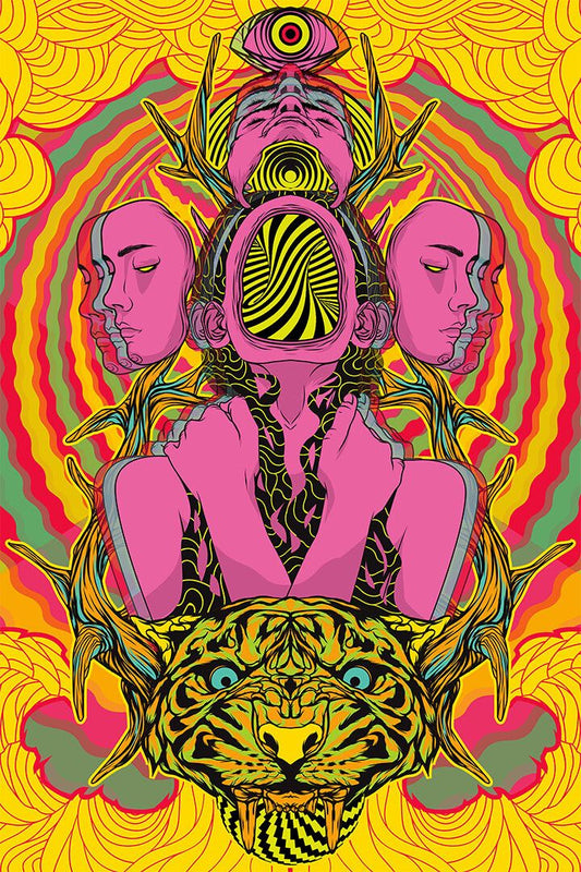 Psychedelic Trippy Visual Mind Abstract Print Jigsaw Puzzle