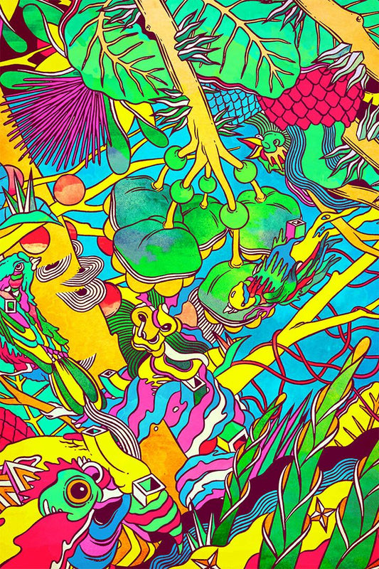 Psychedelic Zonk Colorful Artwork Print Jigsaw Puzzle