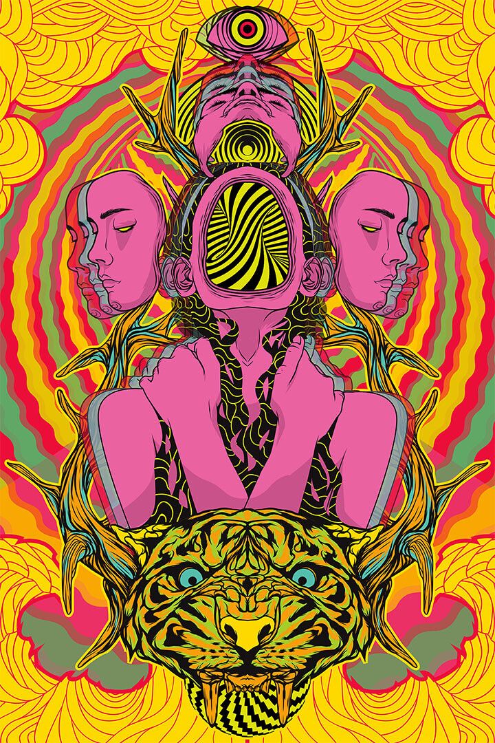 Psychedelic Zoop Colorful Artwork Painting Jigsaw Puzzle
