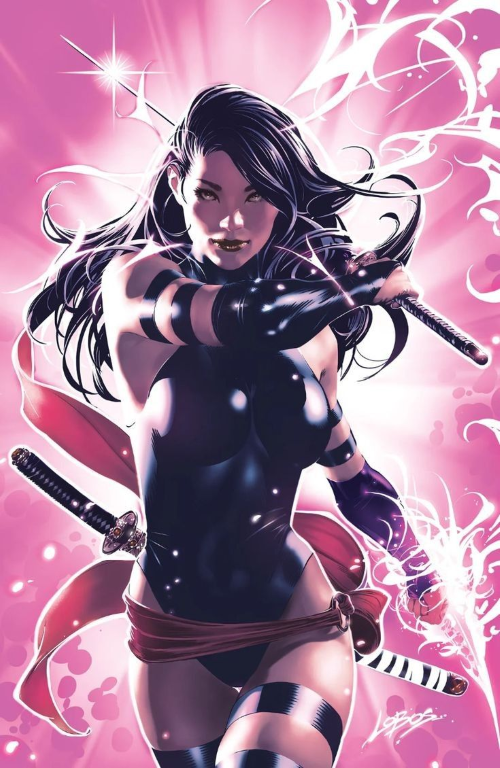 Psylocke Action Pose 1234 Print Poster