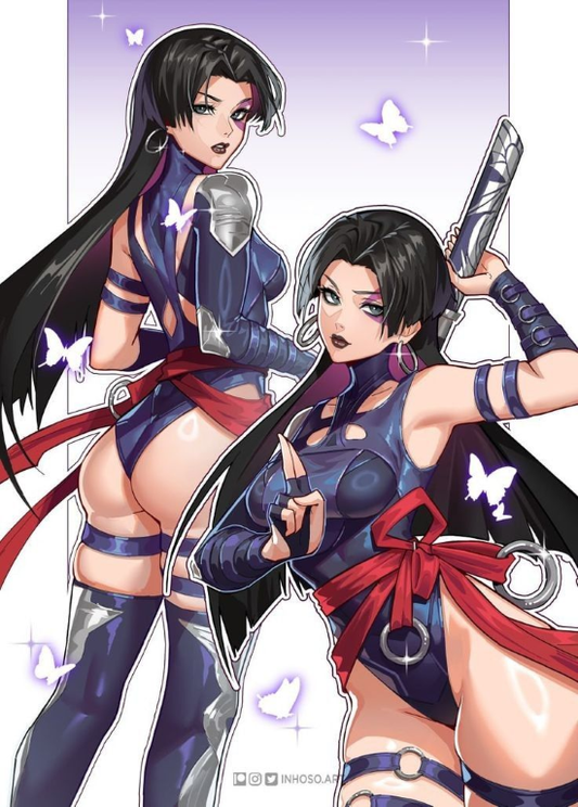 Psylocke Butterflies Design Print Poster