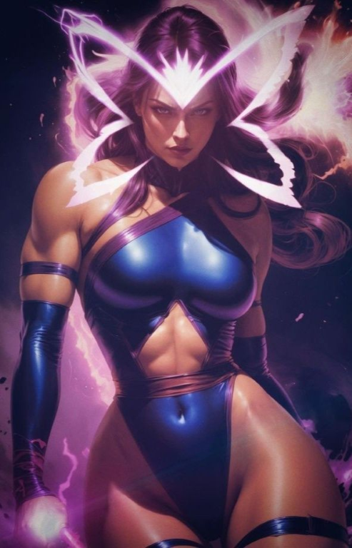 Psylocke Purple Energy 8725 Print Poster