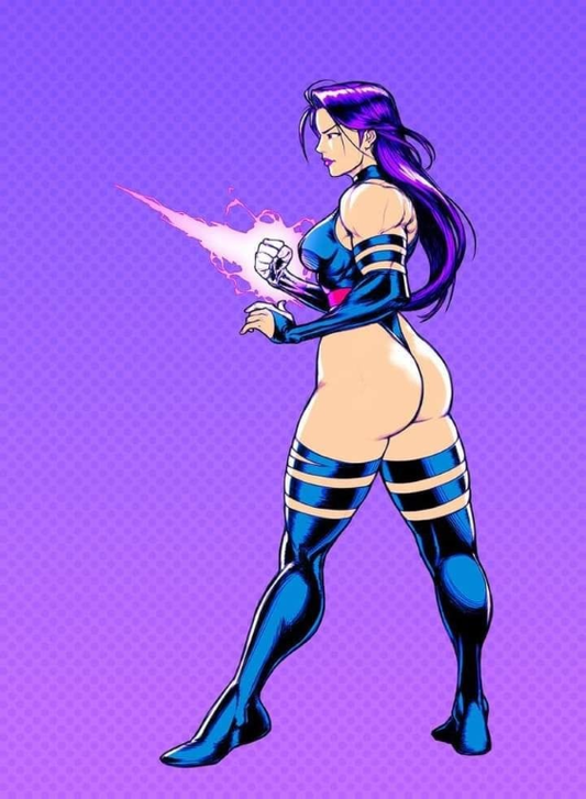 Psylocke Purple Hair Powered 8032 Print Poster