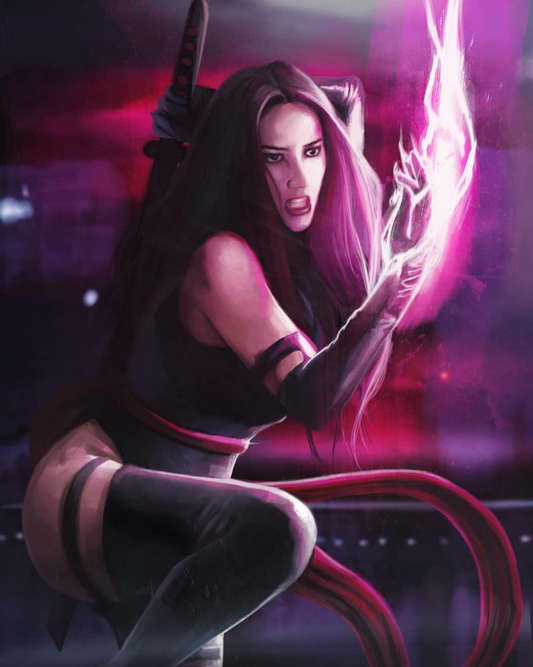Psylocke Purple Psychic Energy 302 Print Poster