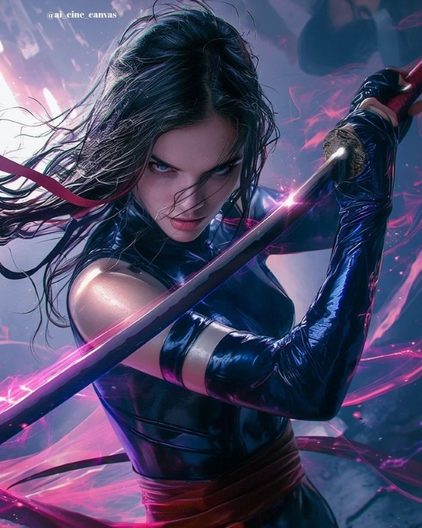 Psylocke Sword Stance 347 Print Poster