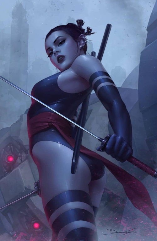 Psylocke Swords Pose 794 Print Poster