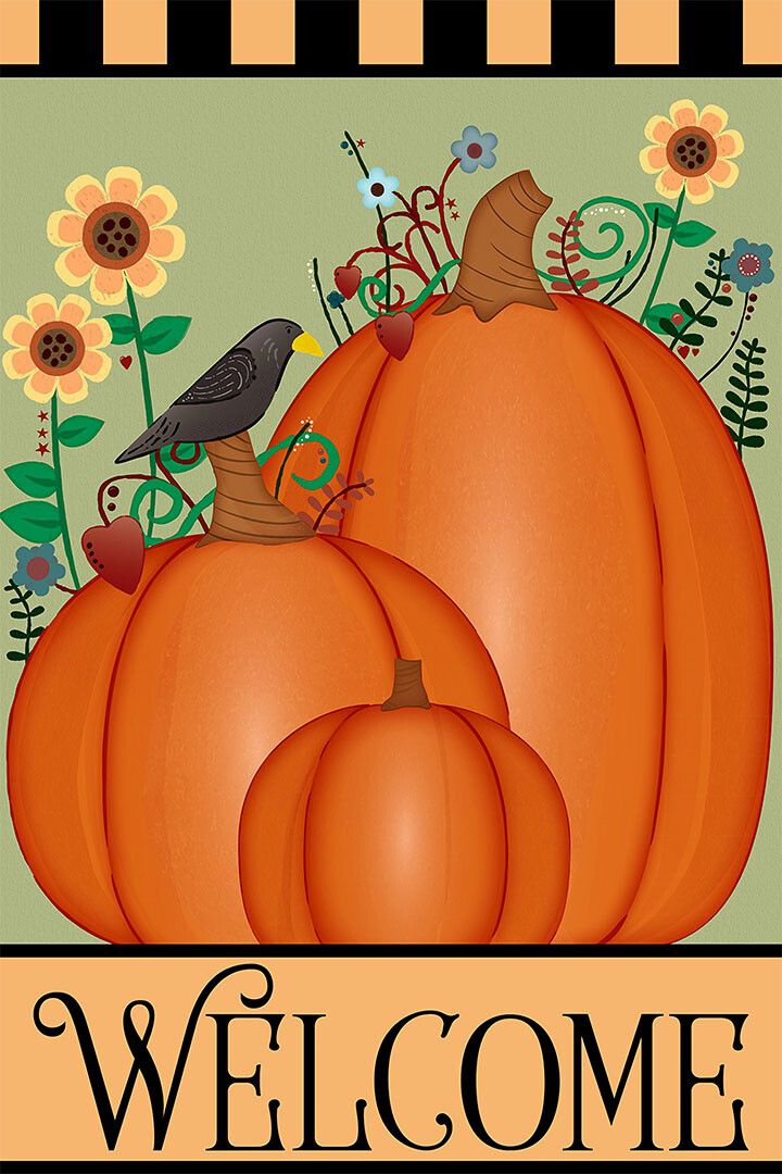 Pumpkin Welcome Garden Fall Thanksgiving House Garden Flag Jigsaw Puzzle