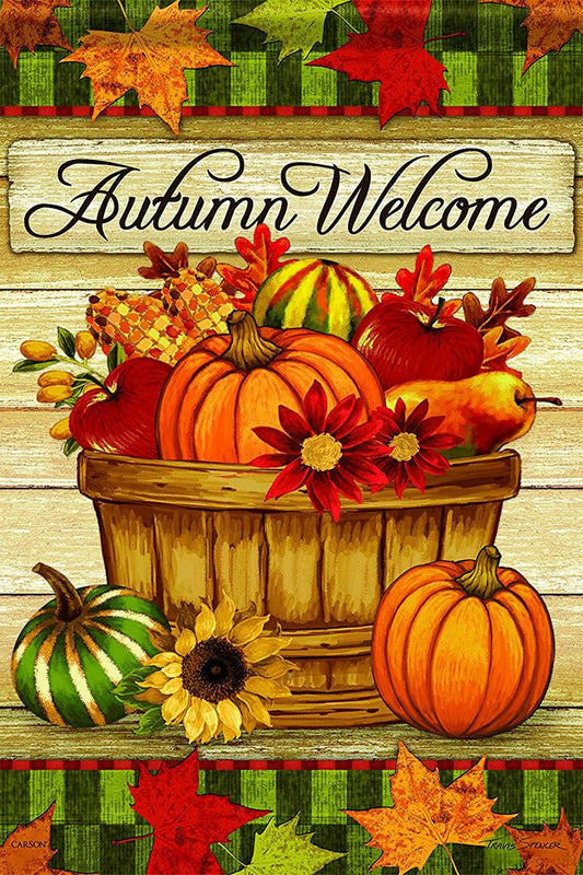 Pumpkin Welcome Garden Thanksgiving House Garden Flag Print Jigsaw Puzzle