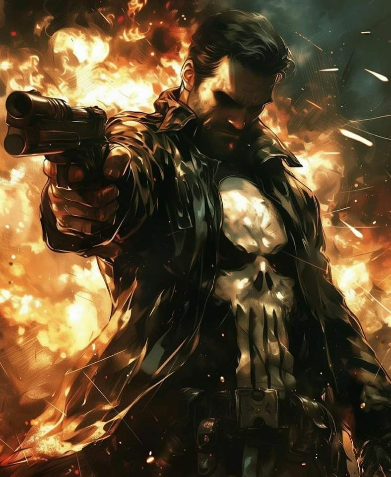 Punisher Action Portrait Print Poster