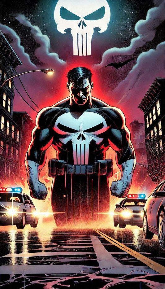 Punisher Comic Art Urban Scene Print Poster