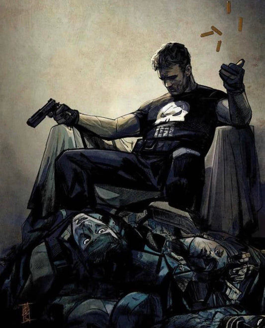 Punisher Contemplation Post Battle Print Poster