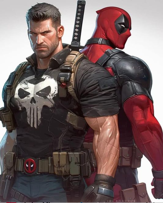 Punisher Deadpool Portrait Print Poster